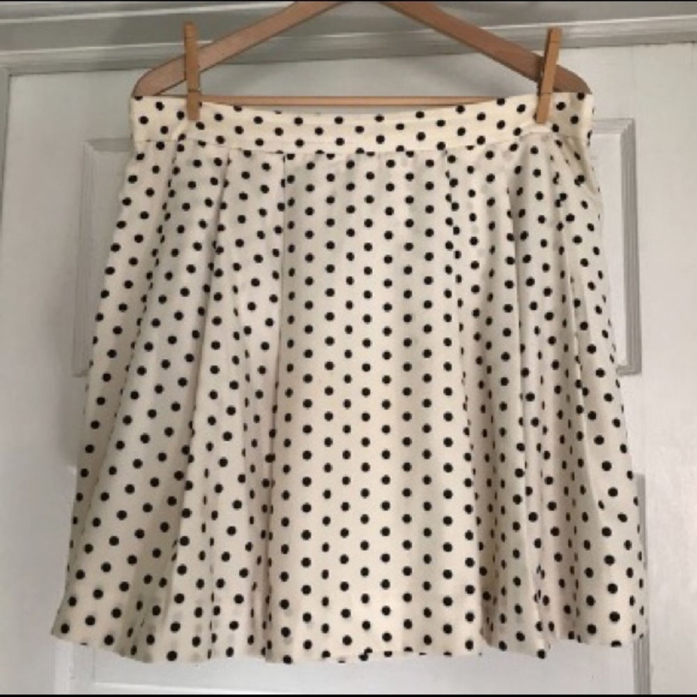 J. Crew Pleated Polk dot skirt